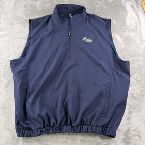 FootJoy Mens Navy Blue Santee National Golf Club Quarter Zip Vest XXL